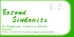 botond sinkovits business card